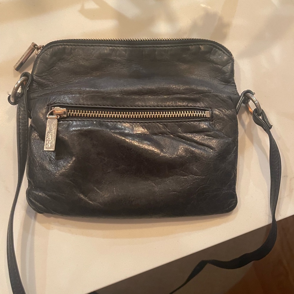 Black Leather HOBO Crossbody Bag